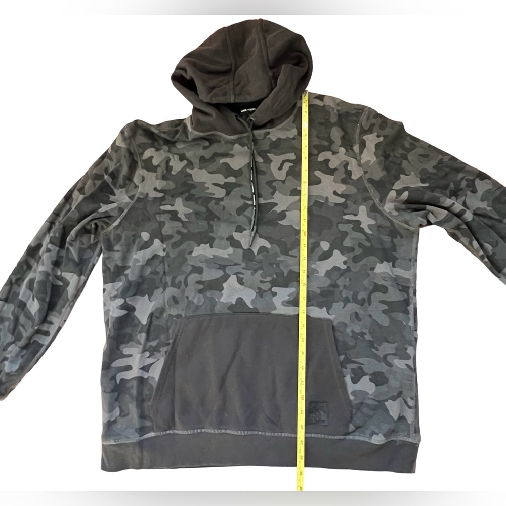 Karl Lagerfeld Camo Hoodie Gray with Black Accents Men’s XL - Picture 6 of 7